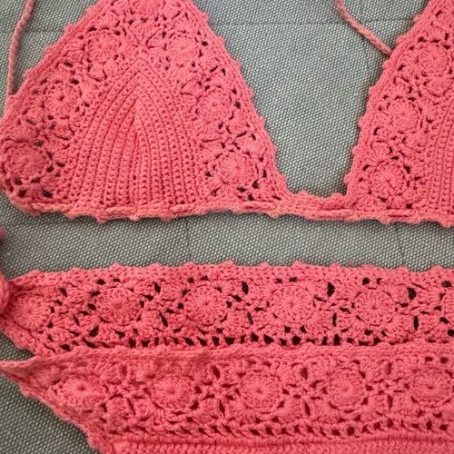 Zara knitted bikini used, pink, size S