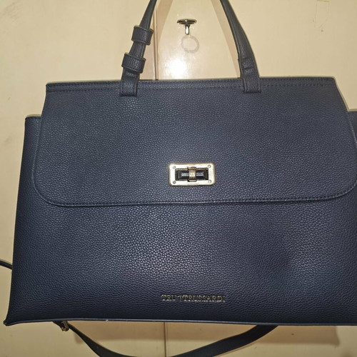 Trussardi large blue shoulder bag