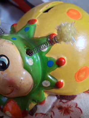 Ladybug Piggy Bank like new, yellow