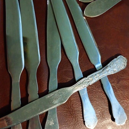 Vintage silver-plated knife sets like new, total 12 pieces