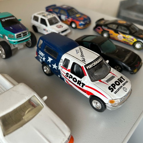 Toy cars 1/43 and 1/32 used, metallic racing and Suzuki models