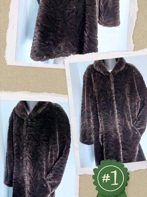 Canda coat with eco fur tiger print like new
