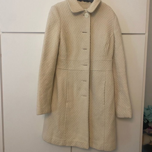 Wool blend coat used, 70% wool, beige, size S