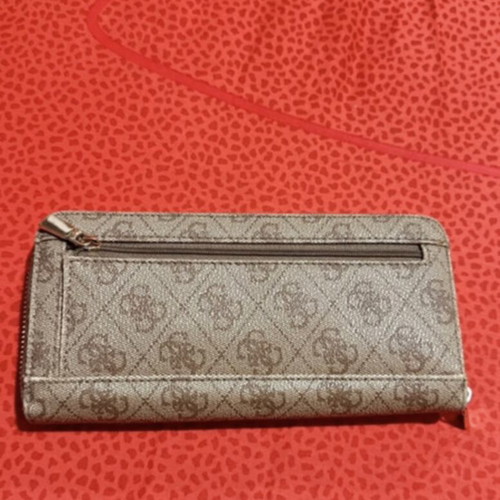 Guess women's genuine wallet, beige and brown