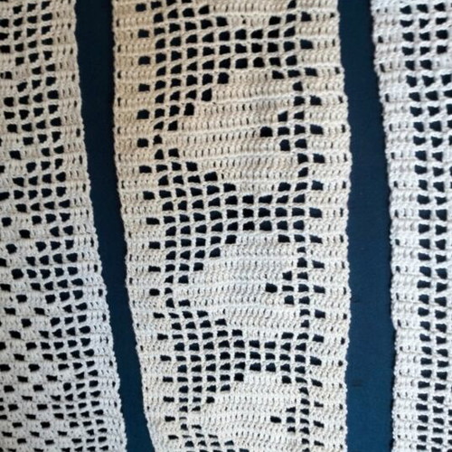 Handmade lace set of 3 white cotton perle butterfly