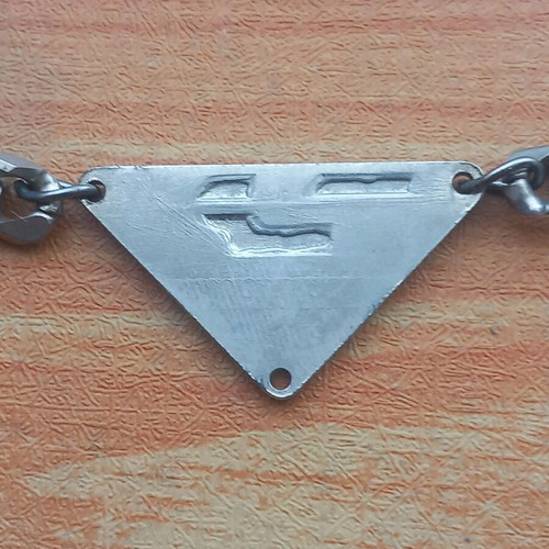 Necklace Chain Prada Milano Dal 1913 used, gray and brown