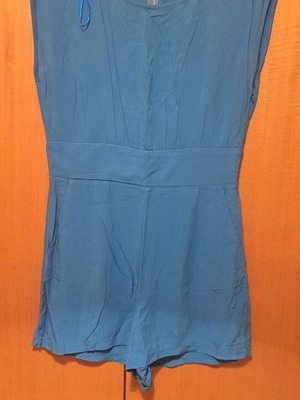 One-piece suit used, blue color, size M