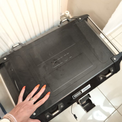 Hepco & Becker motorcycle top case 58 liters used with lock