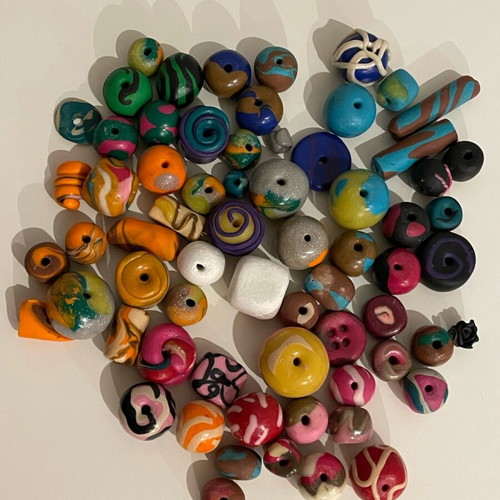 Fimo handmade beads pack of 67 like new