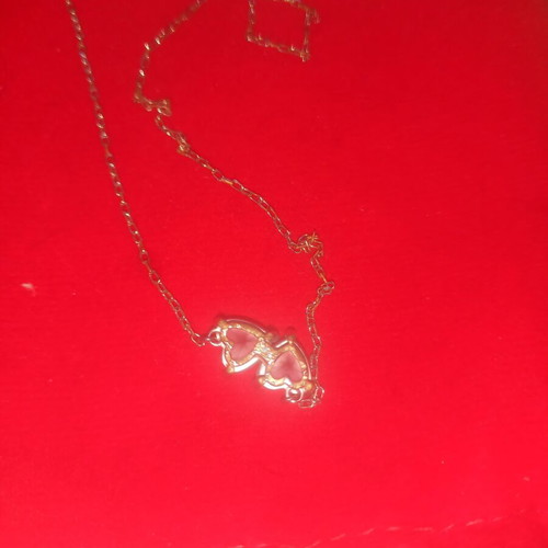 Swarovski double heart necklace and ring set, silver