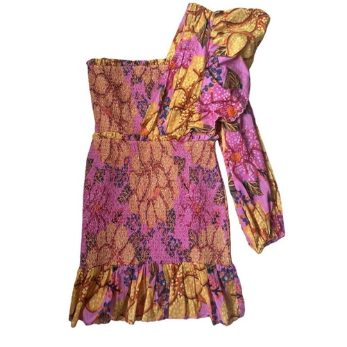 Farm Rio One Shoulder Dress Like New, Multicolor, Size S