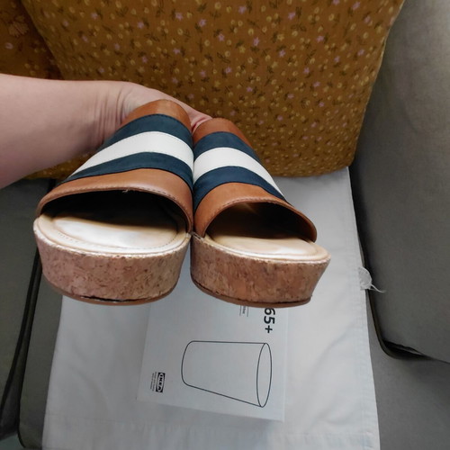 Gant leather mules used, size 39, blue and brown