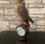 Decorative owl handmade polyester with clock like new