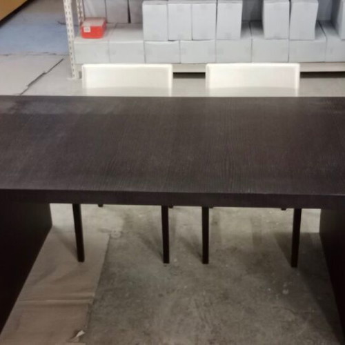 Potocco dining table for 6 people like new wenge with 6 white leather chairs