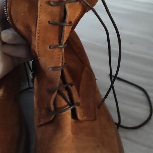Italian leather ankle boots new camel with fur lining