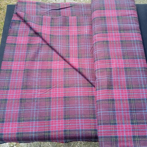 Vintage stock fabrics new, checkered and plain, heavy weave