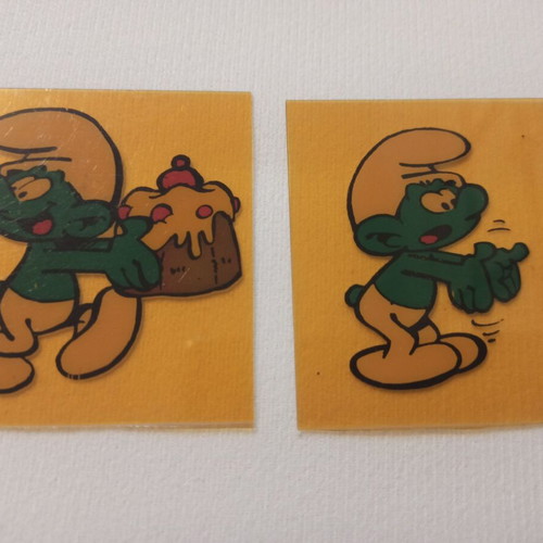 Smurfs transparent plastic cards pack of 10 used, 1980s