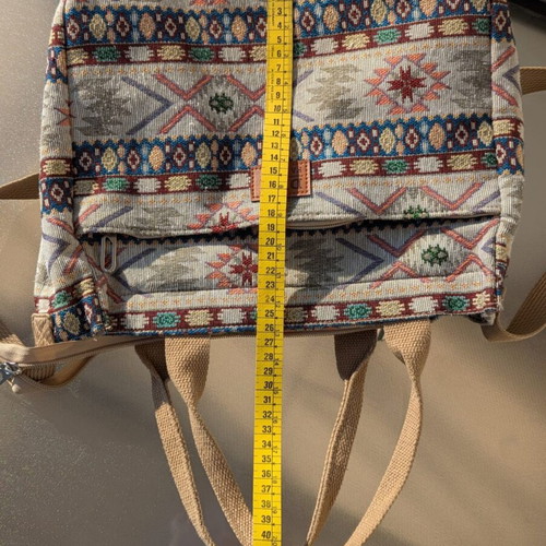 Shoulder tote bag jacquard fabric, multicolor