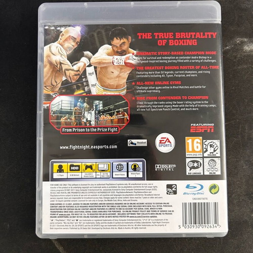 Fight Night Championship PS3 game like new, complete