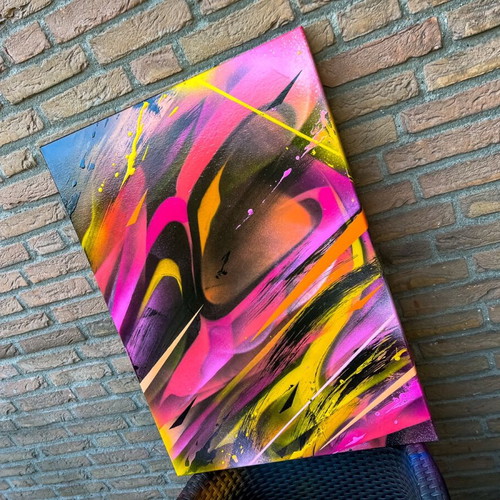 ‘EVERLASTING’ graffiti canvas made to order, abstract painting 58x78cm