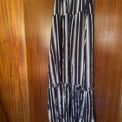 Dejavu long striped dress like new, blue and white, size S