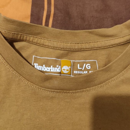 Timberland short-sleeve shirt used, size Large, deep yellow
