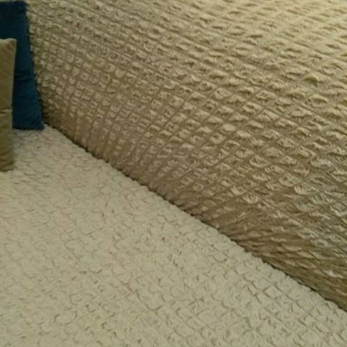 Elastic sofa cover for three-seater, ecru color, pack of 2