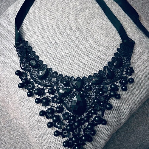 Black lace gothic necklace Bella like new