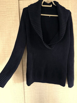 Massimo Dutti knitted sweater women dark blue, like new, size XL