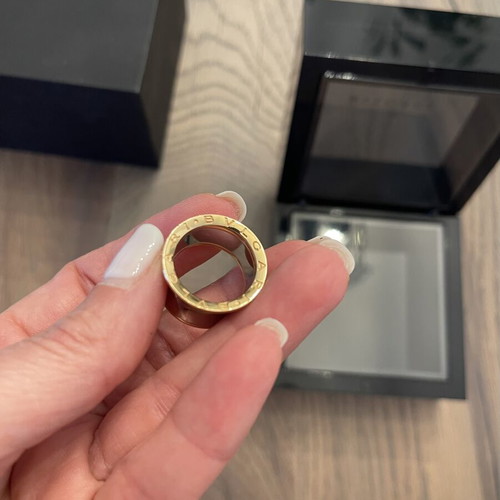 Bvlgari B.zero1 4-Band ring like new, pink gold and steel