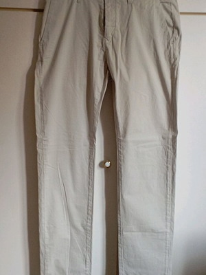 Men's cotton twill pants new, beige, size L