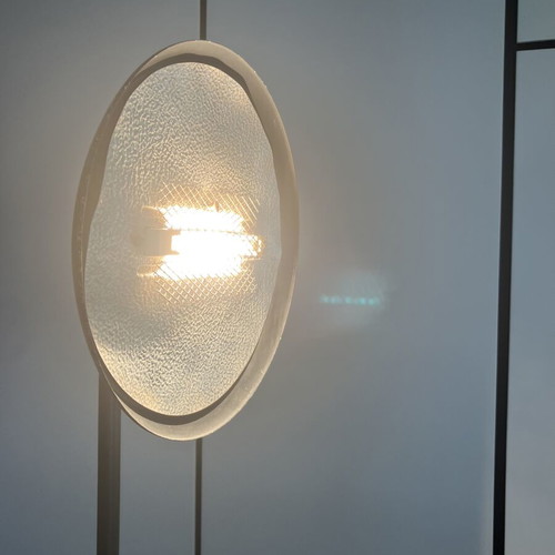 Halogen floor lamp used, black with adjustable brightness