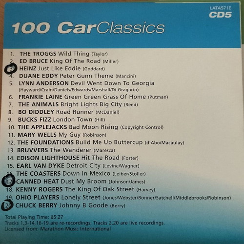 100 Car classics box set with 5 CDs used, foreign songs