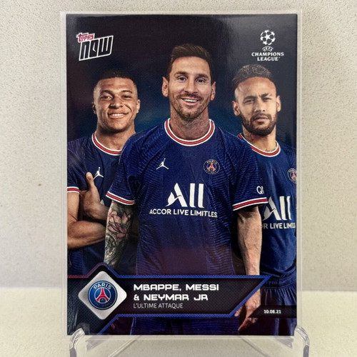 Topps Now Champions League Sticker 2021 NM Messi Mbappe Neymar