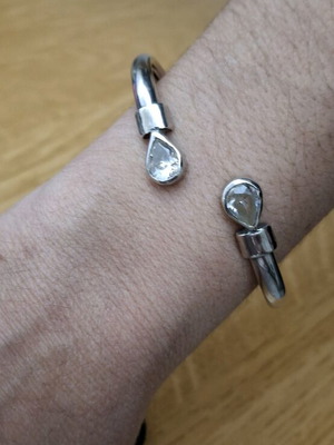 Ασημένιο βραχιόλι 925 με λευκά ζιργκόν σαν καινούργιο