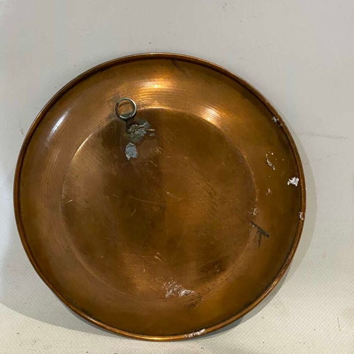 Set of 2 vintage Turkish copper decorative wall plates used 19cm