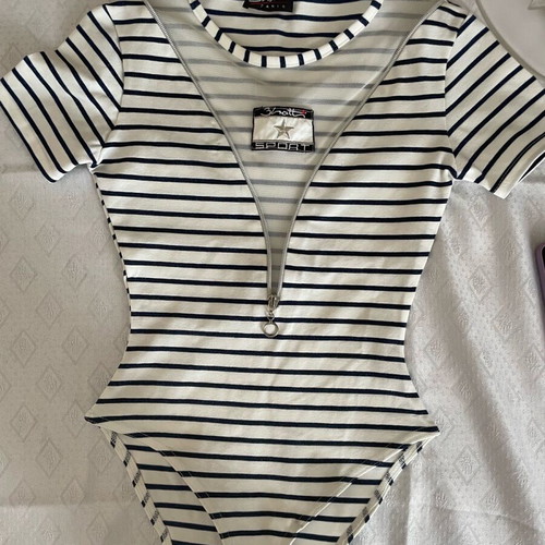 Striped bodysuit blouse like new, size XS-S