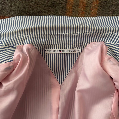 Tommy Hilfiger Striped Jacket Size S Like New Blue and White Spring