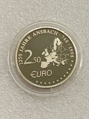Proof Coin Germany Ansbach St. Gumbertus Commemorative 2.5 Euro 1998