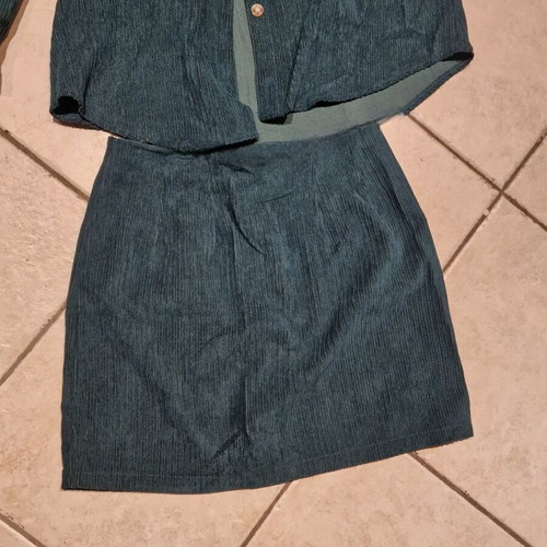 Corduroy set like new, green, shirt and skirt