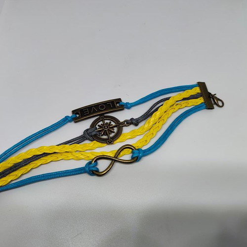 Handmade Infinity Love Multistrand Bracelet with Compass like new