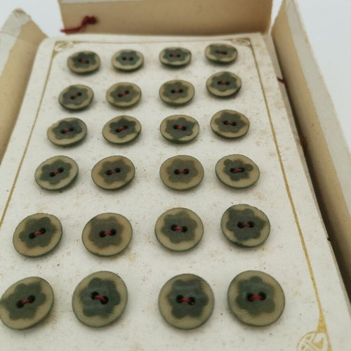 Green bone buttons used, 1960s era, pack of 120
