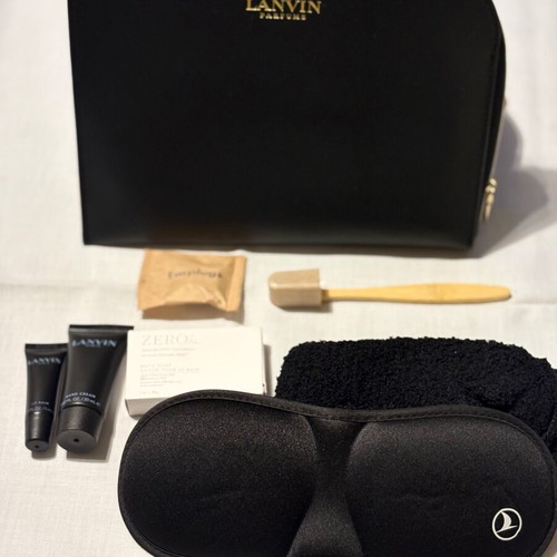 Lanvin men's toiletry bag new with travel cosmetics, black-brown