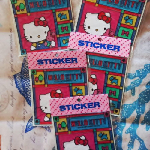 Vintage Sanrio Hello Kitty Stained Glass Stickers NOS 1987 new