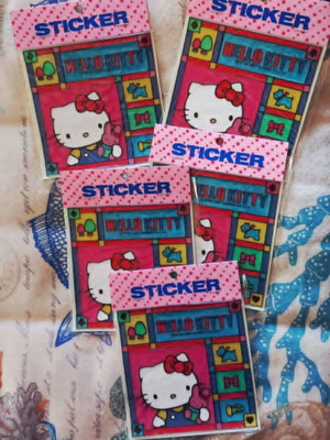 Vintage Sanrio Hello Kitty Stained Glass Stickers NOS 1987 new