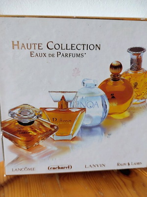 Perfume miniatures new, collectible set with 5 authentic fragrances