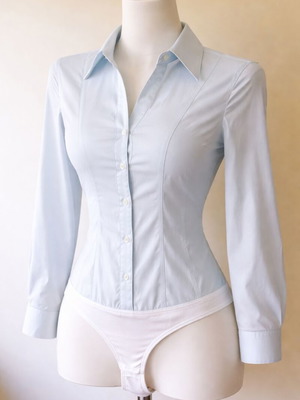 Sisley Baby Blue Shirt-Bodysuit in turquoise, like new, size S/M