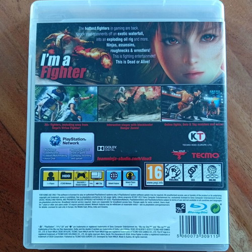 Dead or Alive 5 PS3 game used, 2012, Tecmo