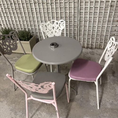 Mexil professional chairs used, pack of 72, outdoor metal frame