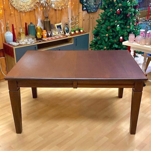 Handmade mahogany dining table, solid wood, 8 seats